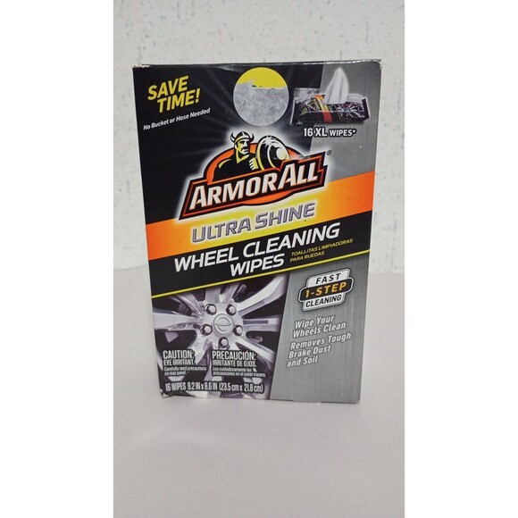 Armor All Ultra Shine XL Wheel Cleaning Wipes, 16 count New - Picture 1 of 2